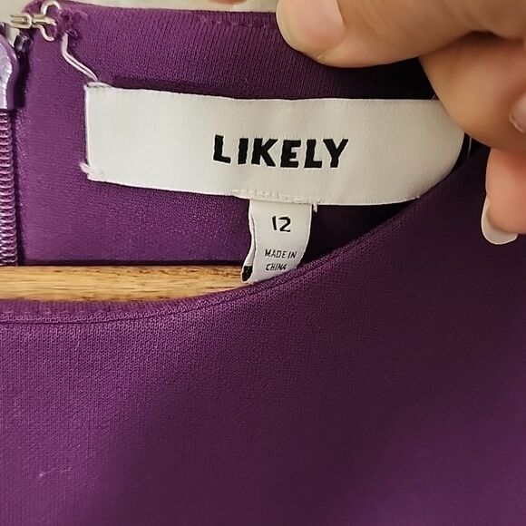 Likely Plum Mid Tulip Sleeve Mini Dress Size 12 - Picture 2 of 13